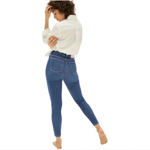 EVERLANE The Way High Skinny Jeans Size 28 Crop Dark Wash NWT High Waist Stretch - Picture 4 of 15